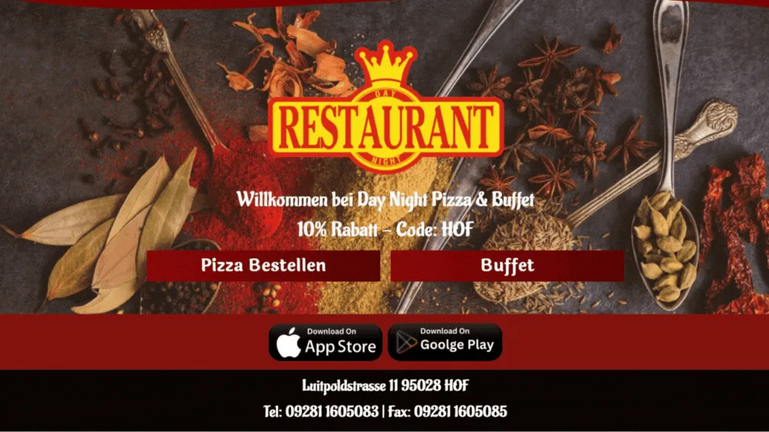 Screenshot der Website Day Night Restaurant
