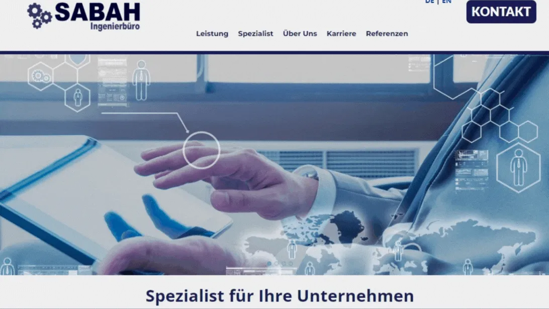 Screenshot der Website Sabah Ingenieurbüro